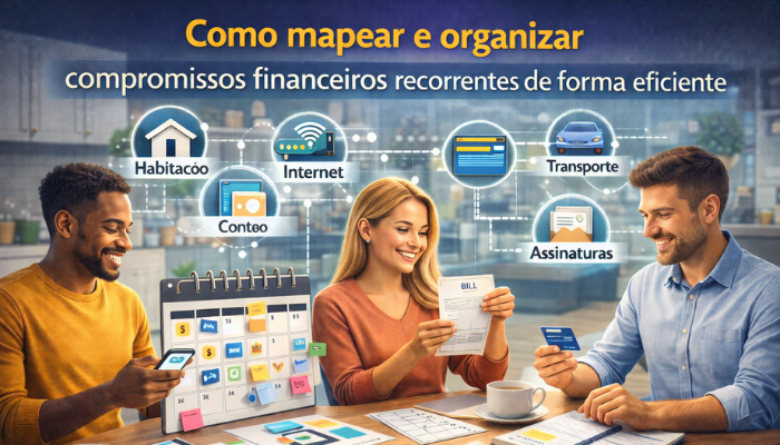 mapear e organizar compromissos financeiros